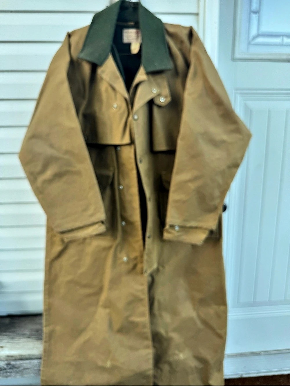 Vintage Filson Tin waxed cotton cloth canvas long duster coat